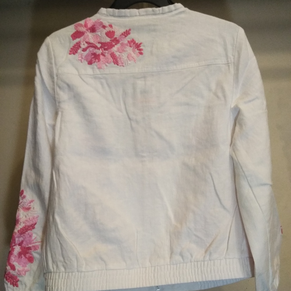 I.N.C Women's Embroidered  Zip Front Linen Jacket - Picture 2 of 3